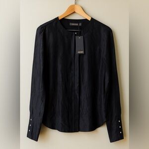 NEW Supertrash Designer black striped flare sleeve blouse sz 38 luxury European